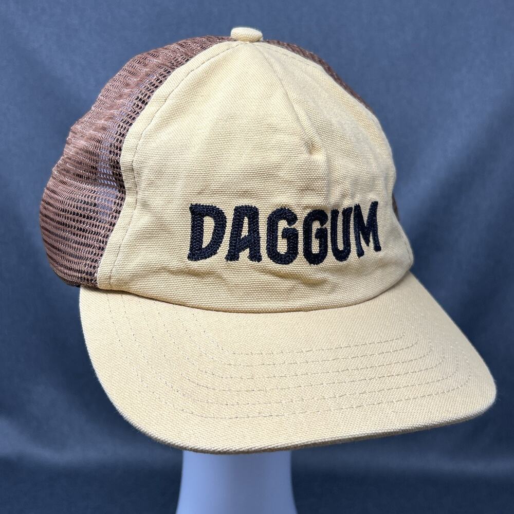 Sendero Provisions Co DAGGUM Snapback Hat Mesh Trucker Tan Brown Cap One Size